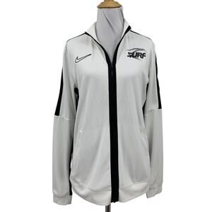Nike Surf Jacket Womens M Medium Slim Fit White Academy 23 Dri Fit Soccer Track